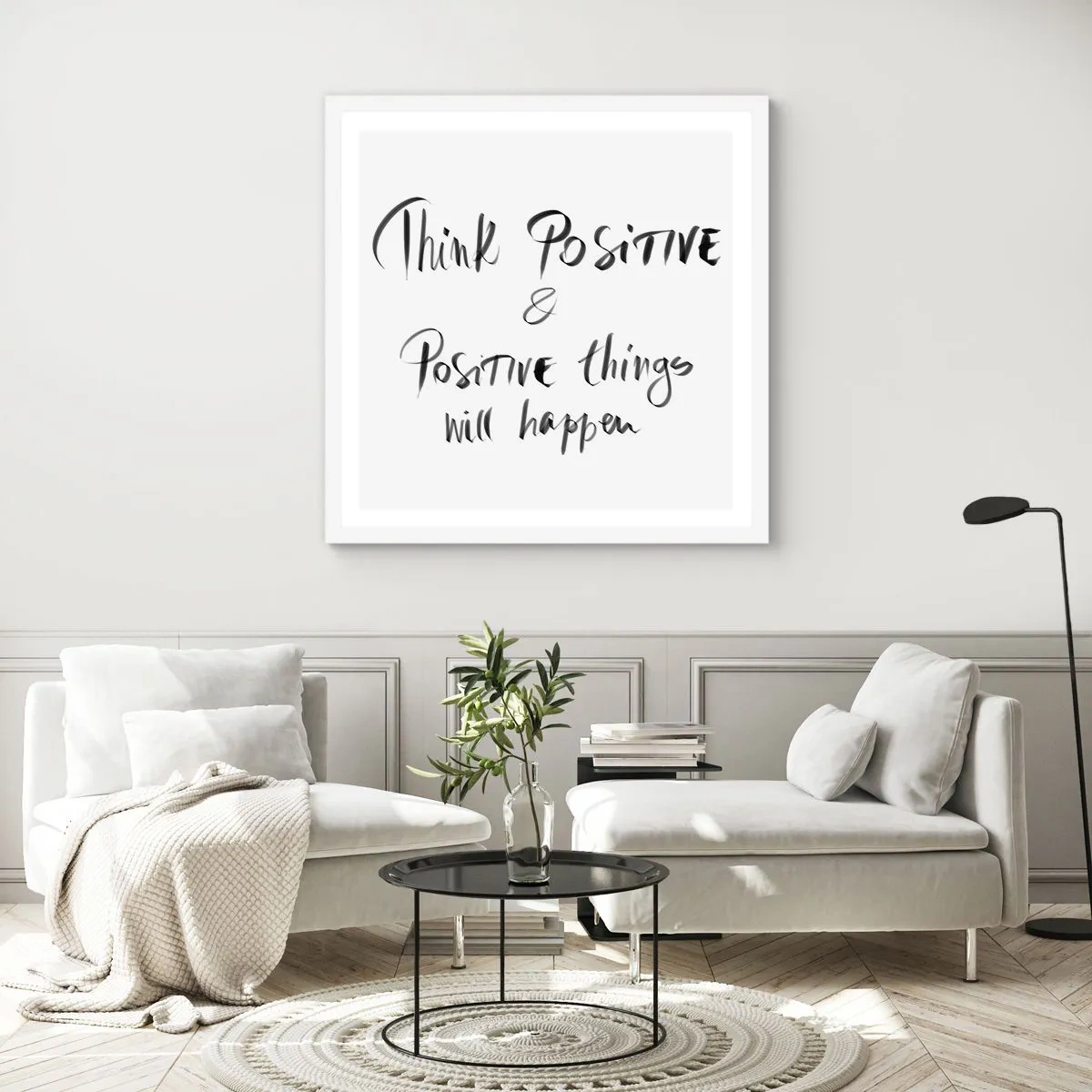 Poster in white frmae - How to Live? - 40x40 cm