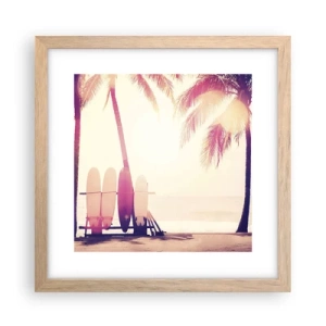 Poster in light oak frame - It Will Be a Wonderful Day - 30x30 cm