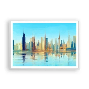 Poster in white frmae - Sunny Metropolis - 100x70 cm