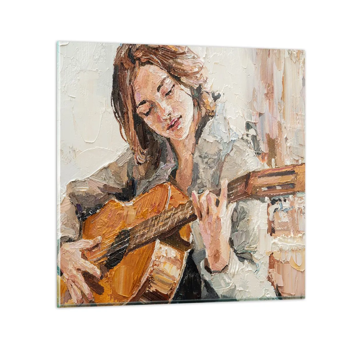 Glass picture - Concert for Guitar and Girly Heart - 40x40 cm
