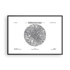 Poster in black frame - Anatomy of Birmingham - 100x70 cm