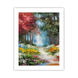 Poster - Wood Garden, Flowery Forest - 40x50 cm