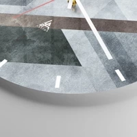 Clock face with lines