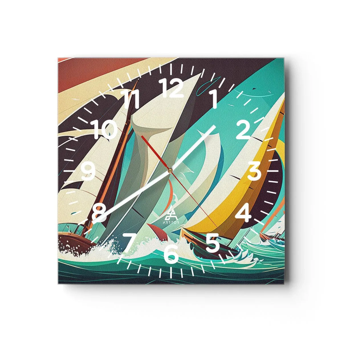 Wall clock - Clock on glass - Standing Up to Elements - 40x40 cm