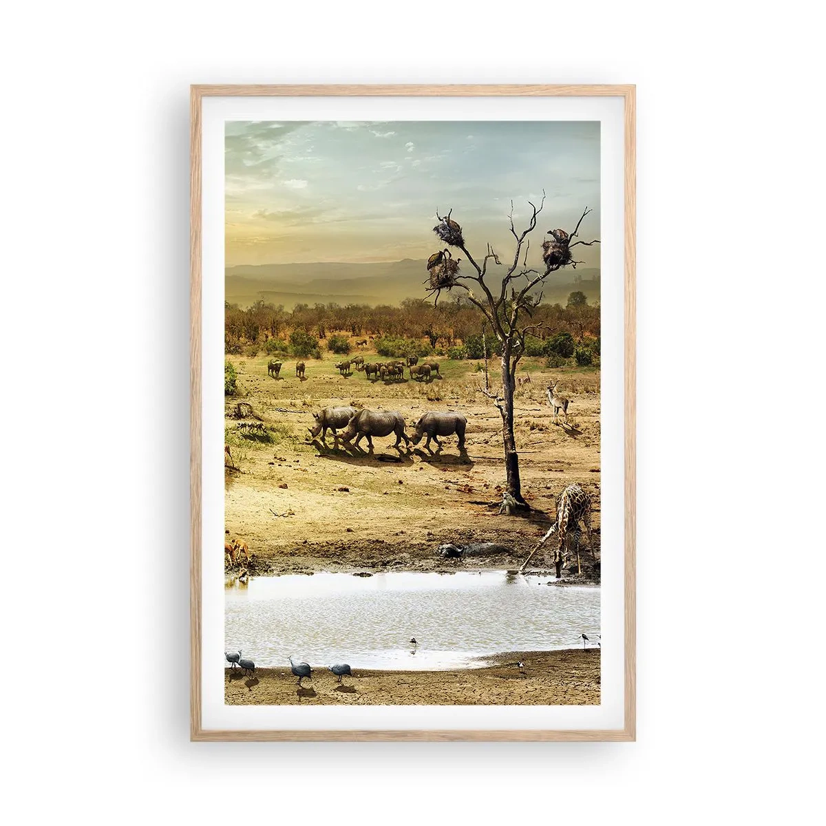 Poster in light oak frame - There Is a River that Flows from Eden - 61x91 cm