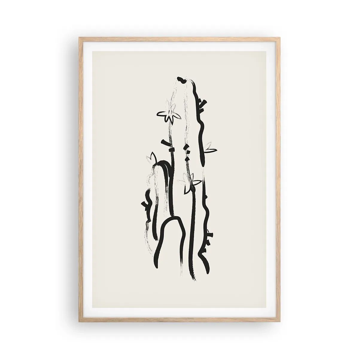 Poster in light oak frame - Blooming Herb - 70x100 cm