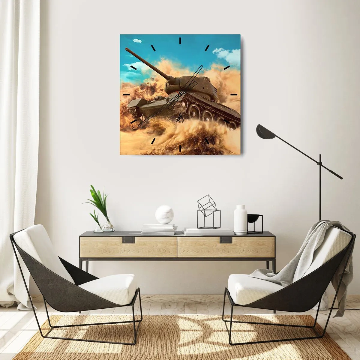 Wall clock - Clock on glass - Invinicible - 40x40 cm