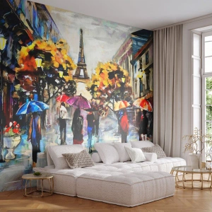 Photo Wallpaper Standard Eco - Especially Beautiful in Autumn - City, Paris, Eiffel Tower - 400x280 cm