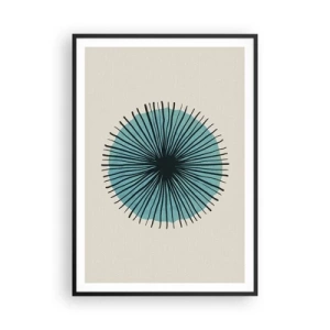 Poster in black frame - Rays on Blue - 70x100 cm