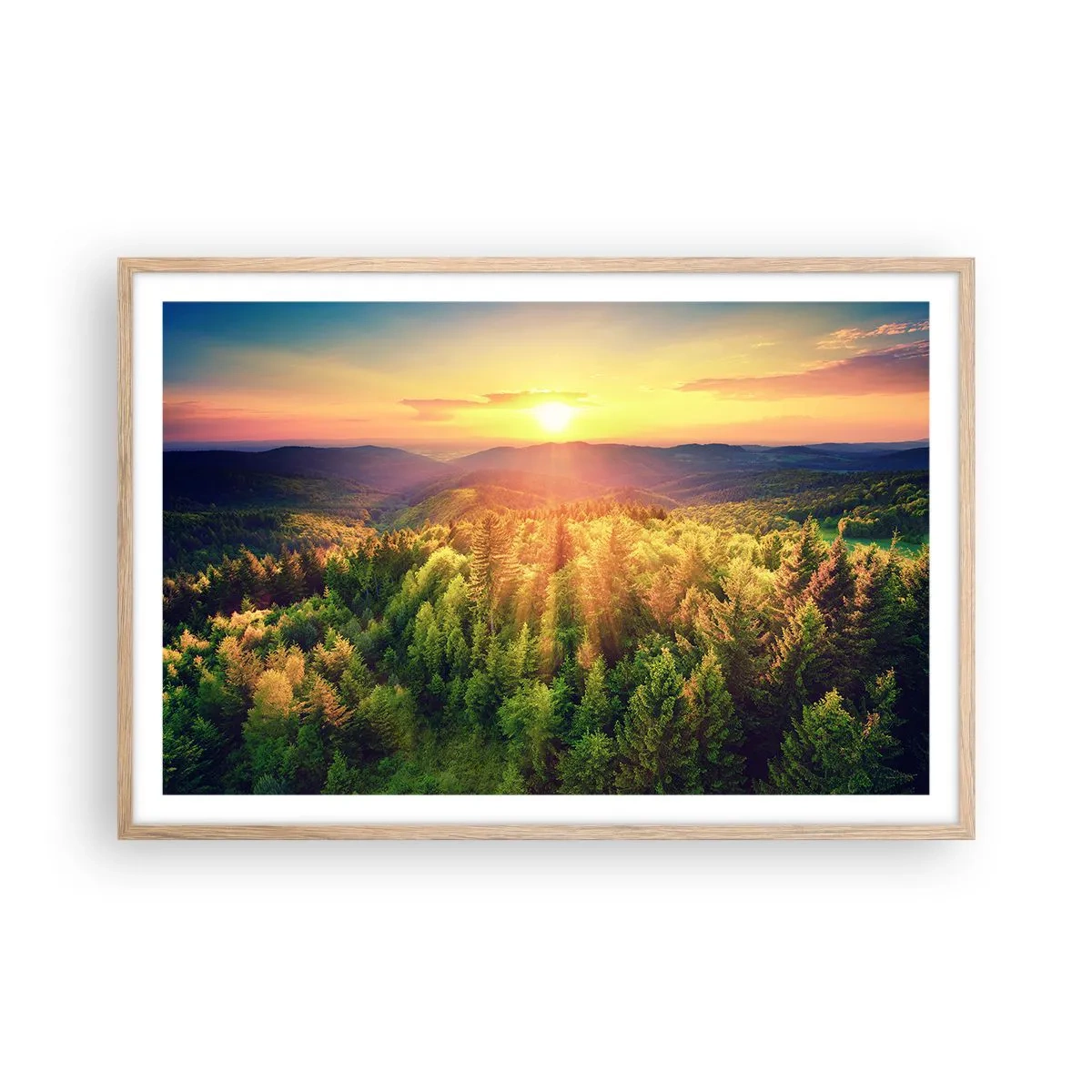 Poster in light oak frame - Peaks and Summits - 91x61 cm