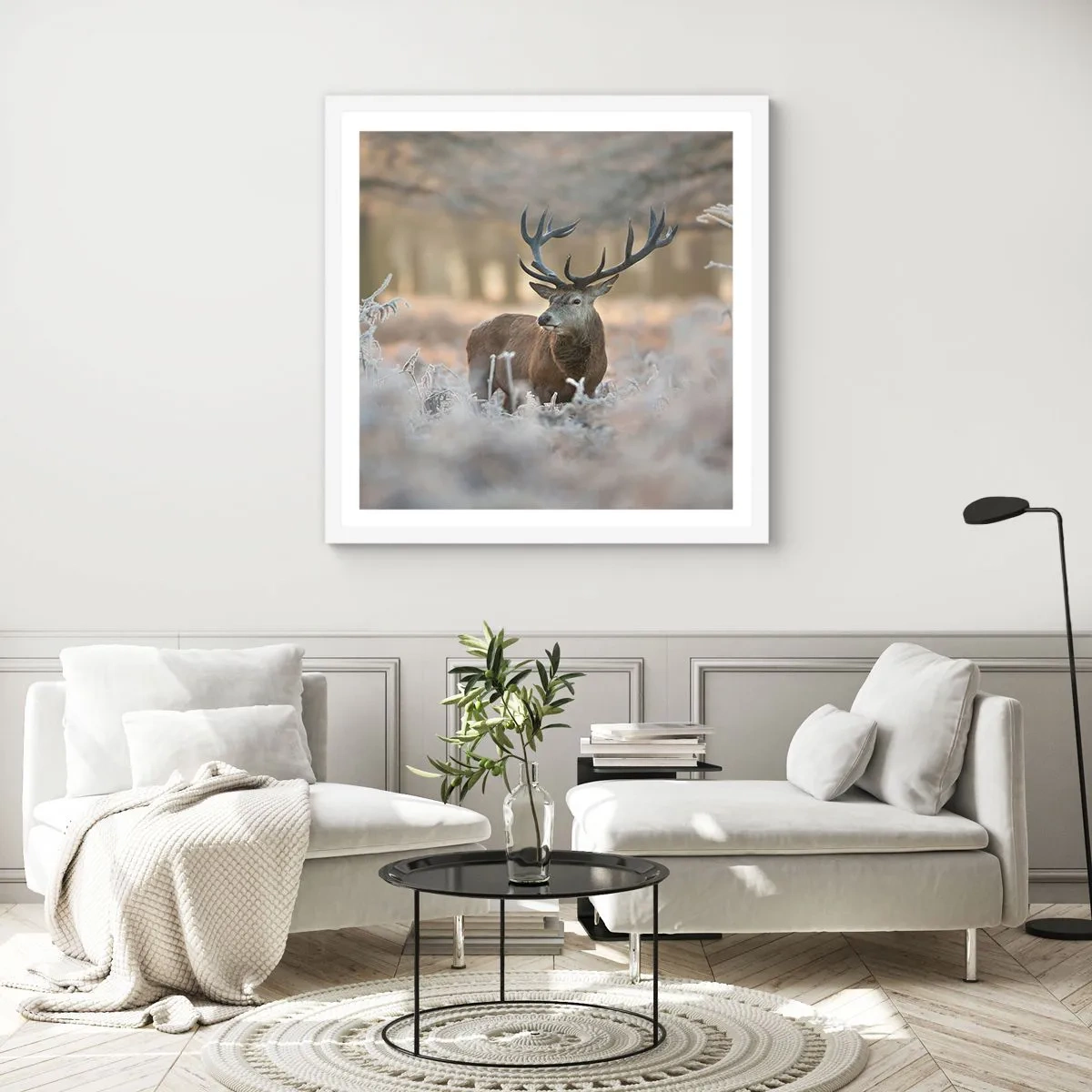 Poster in white frmae - Chilly Morning - 50x50 cm