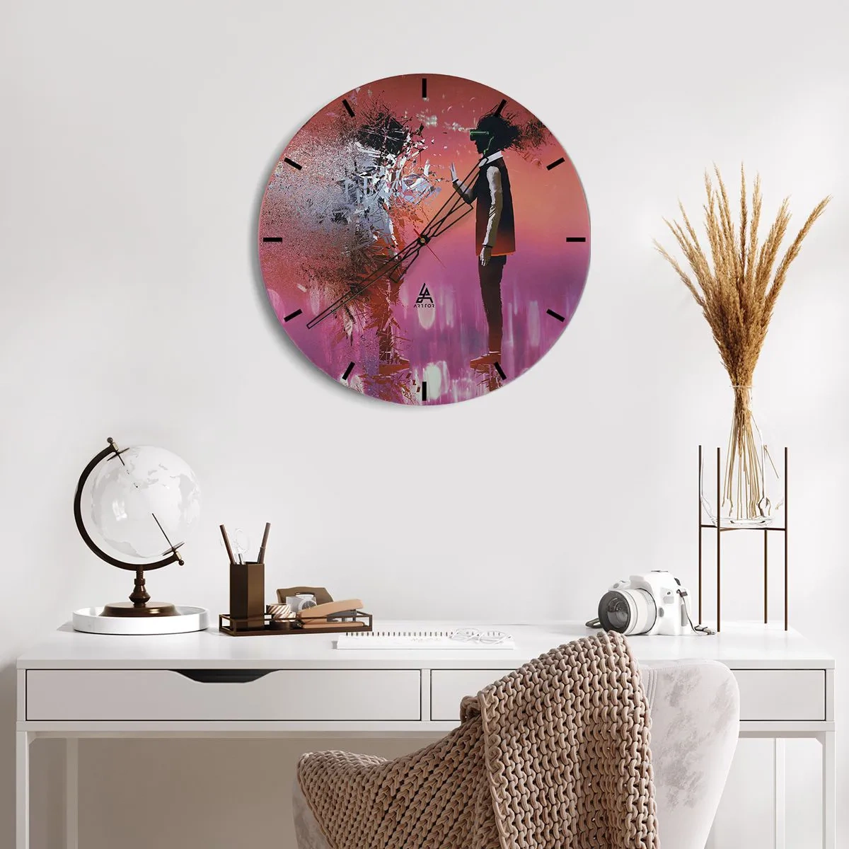 Wall clock - Clock on glass - Can You Look Inside You? - 40x40 cm