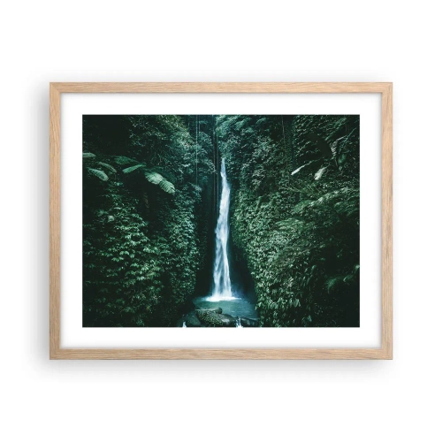 Poster in light oak frame - Tropical Spring - 50x40 cm
