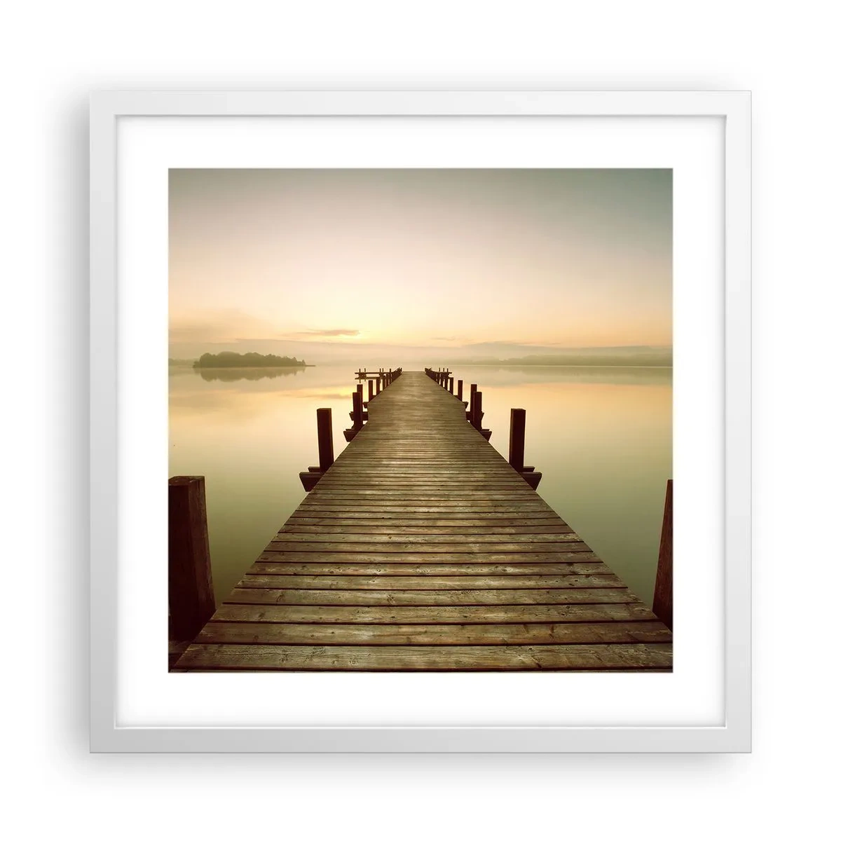 Poster in white frmae - Before Dawn, Dawn, Light - 40x40 cm