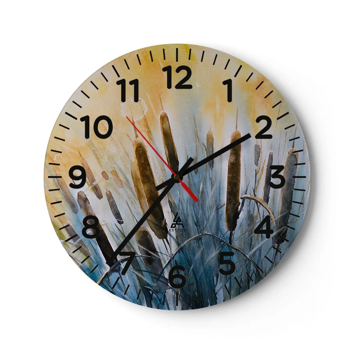 Wall clock - Clock on glass - Coolness of Water, Heat of the Sun - 40x40 cm