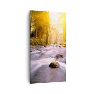 Canvas picture - Malachite in Silver and Gold Setting - 55x100 cm