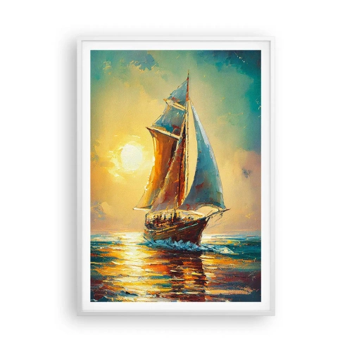 Poster in white frmae - Under Full Sails - 70x100 cm