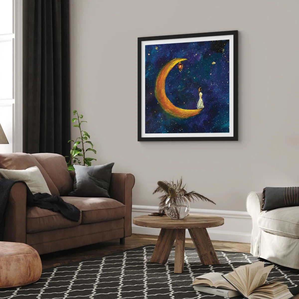 Poster in black frame - Calling of the World - 30x30 cm