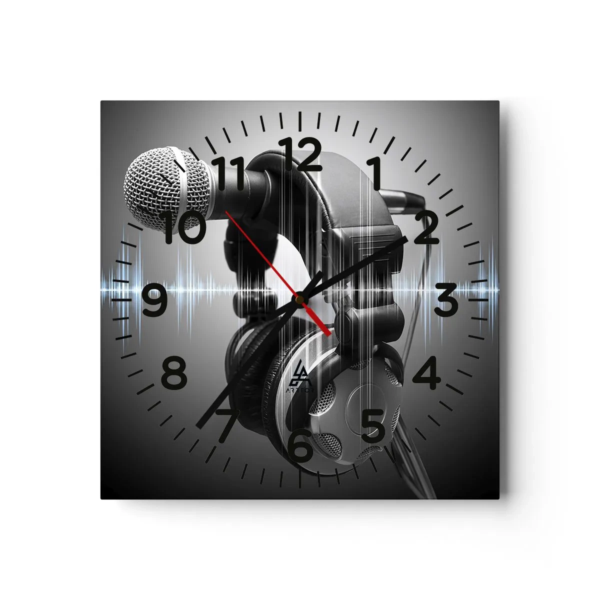 Wall clock - Clock on glass - You Can Still Hear the Singing - 30x30 cm