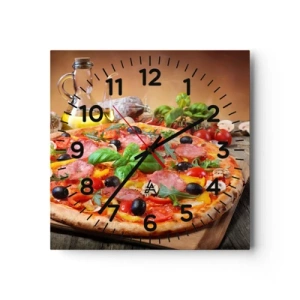 Wall clock - Clock on glass - With a Real Italian Flavouring - 30x30 cm