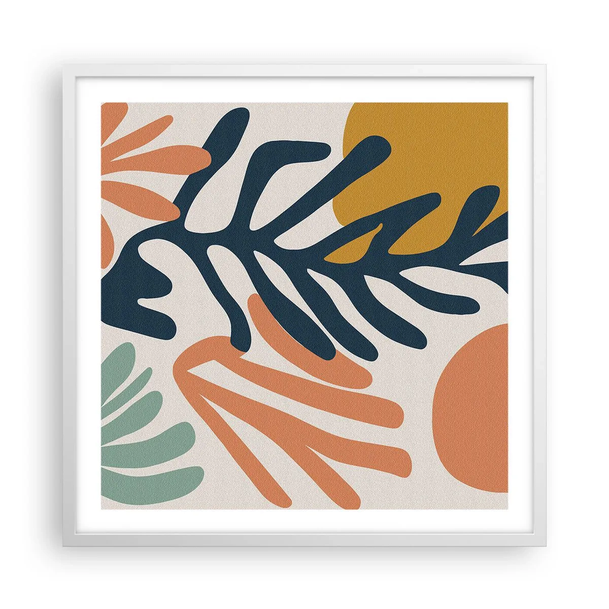 Poster in white frmae - Coral Sea - 60x60 cm