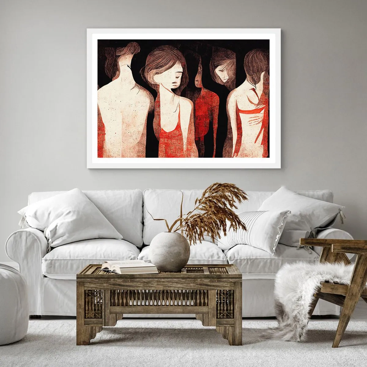 Poster in white frmae - Madonnas from Darkness - 40x40 cm
