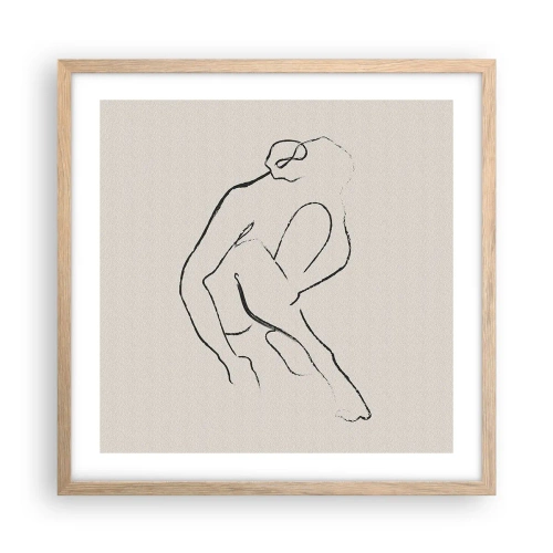 Poster in light oak frame - Intimate Sketch - 50x50 cm