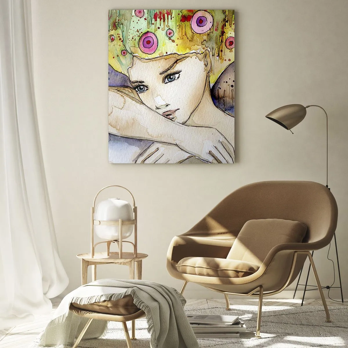 Glass picture - Butterfly Princess - 80x120 cm