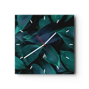 Wall clock - Clock on glass - The Green Itself - 40x40 cm