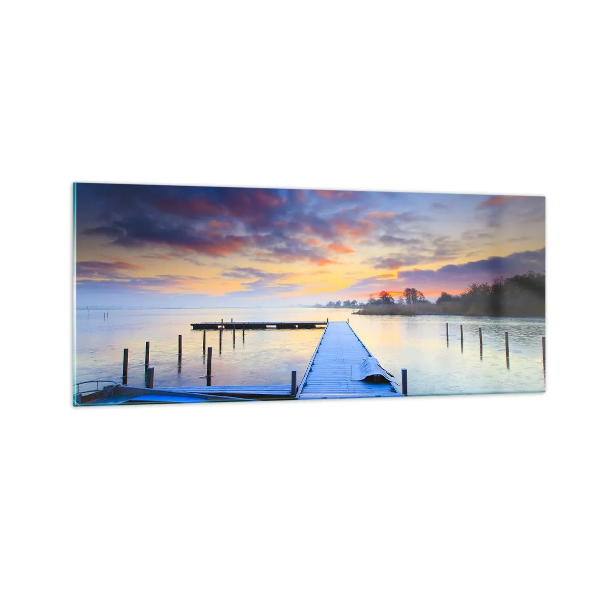 Glass picture - Purple-Golden Peace - 100x40 cm