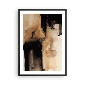 Poster in black frame - An abstract composition in warm shades of brown. - 50x70cm - Intriguing Abstract - Modern wall decoration for the living room and bedroom ARTTOR