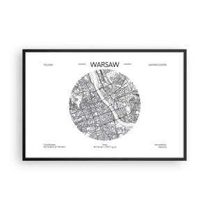 Poster in black frame - Anatomy of Warsaw - 91x61 cm