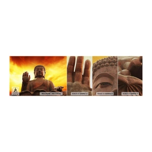 Photo Wallpaper Sample Premium Canvas - Peace of the World - Buddha, Religion, Piece - 100x30 cm