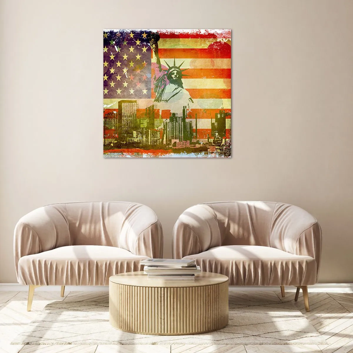 Glass picture - Viva America! - 30x30 cm