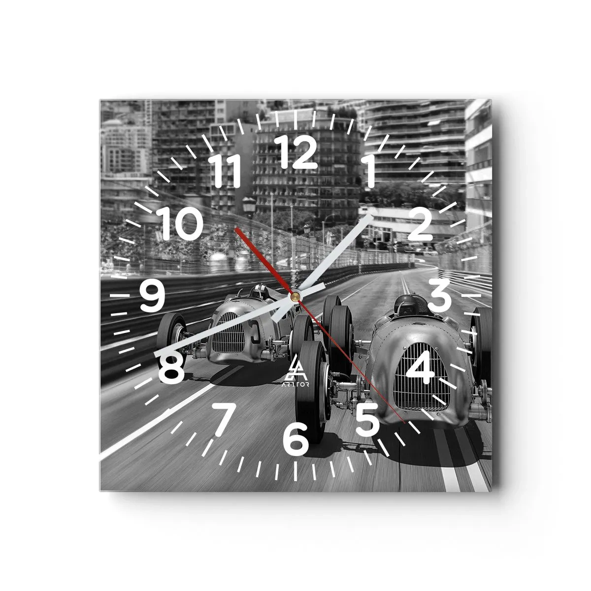 Wall clock - Clock on glass - Long Time Ago in Monte Carlo - 40x40 cm