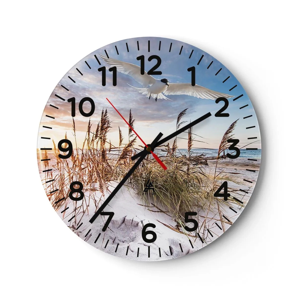 Wall clock - Clock on glass - Wind from the Sea - 40x40 cm