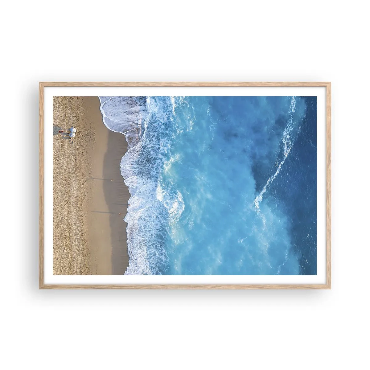 Poster in light oak frame - Power of the Blue - 100x70 cm