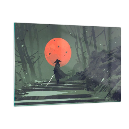 Glass picture - Red Moon Warrior - 120x80 cm