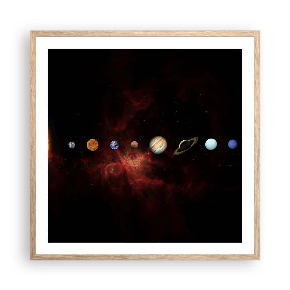 Poster in light oak frame - Our Neighbourhood - 60x60 cm