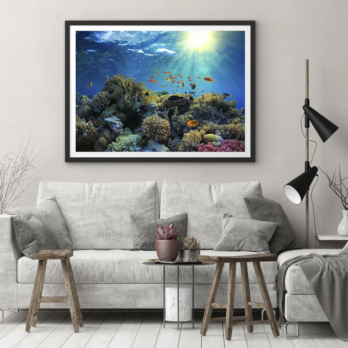 Poster in black frame - Underwater Treasures - 70x50 cm