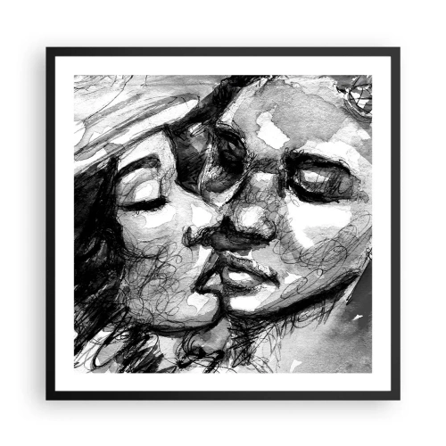 Poster in black frame - Tender Moment - 60x60 cm
