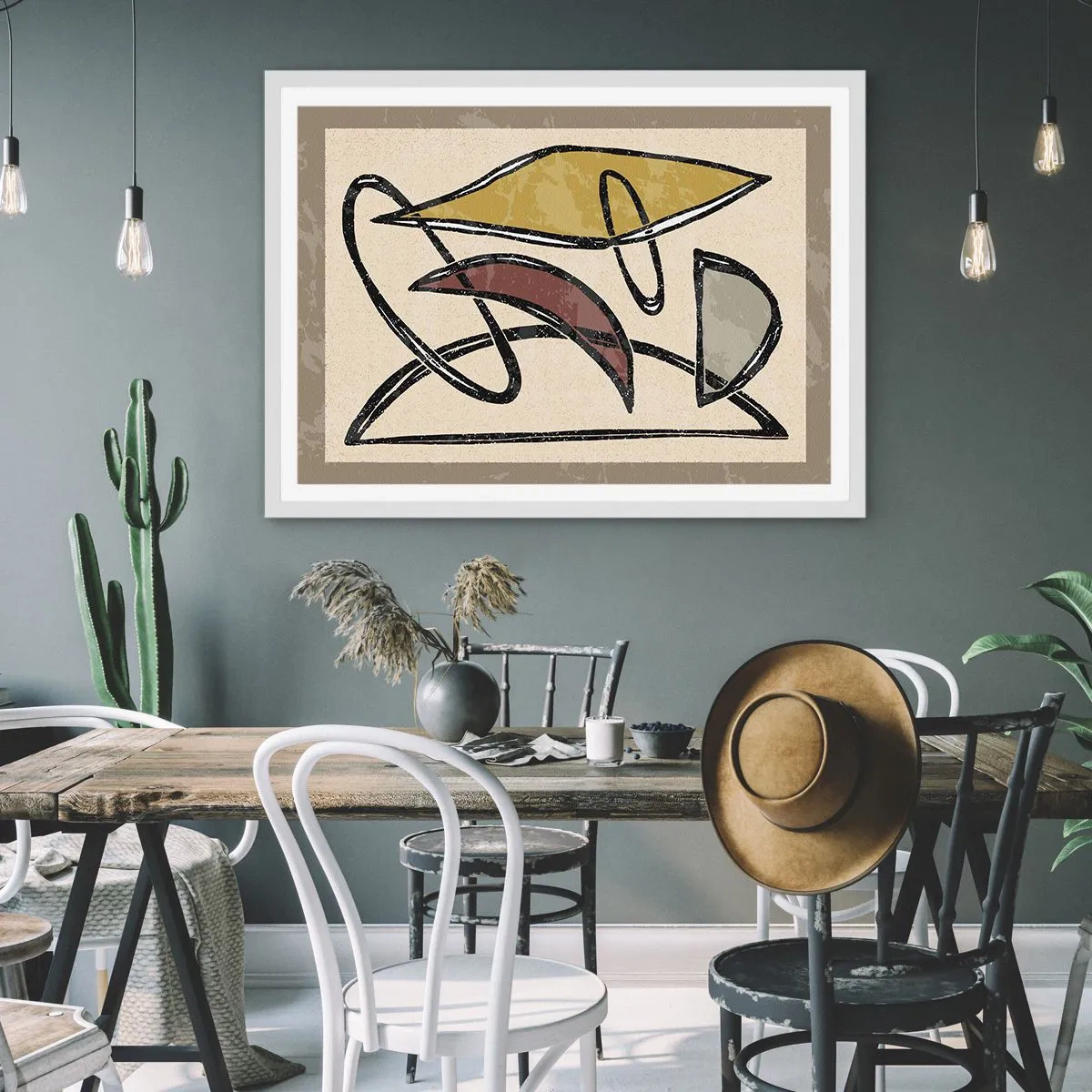 Poster in white frmae - Verticals and Horizontals - 70x50 cm