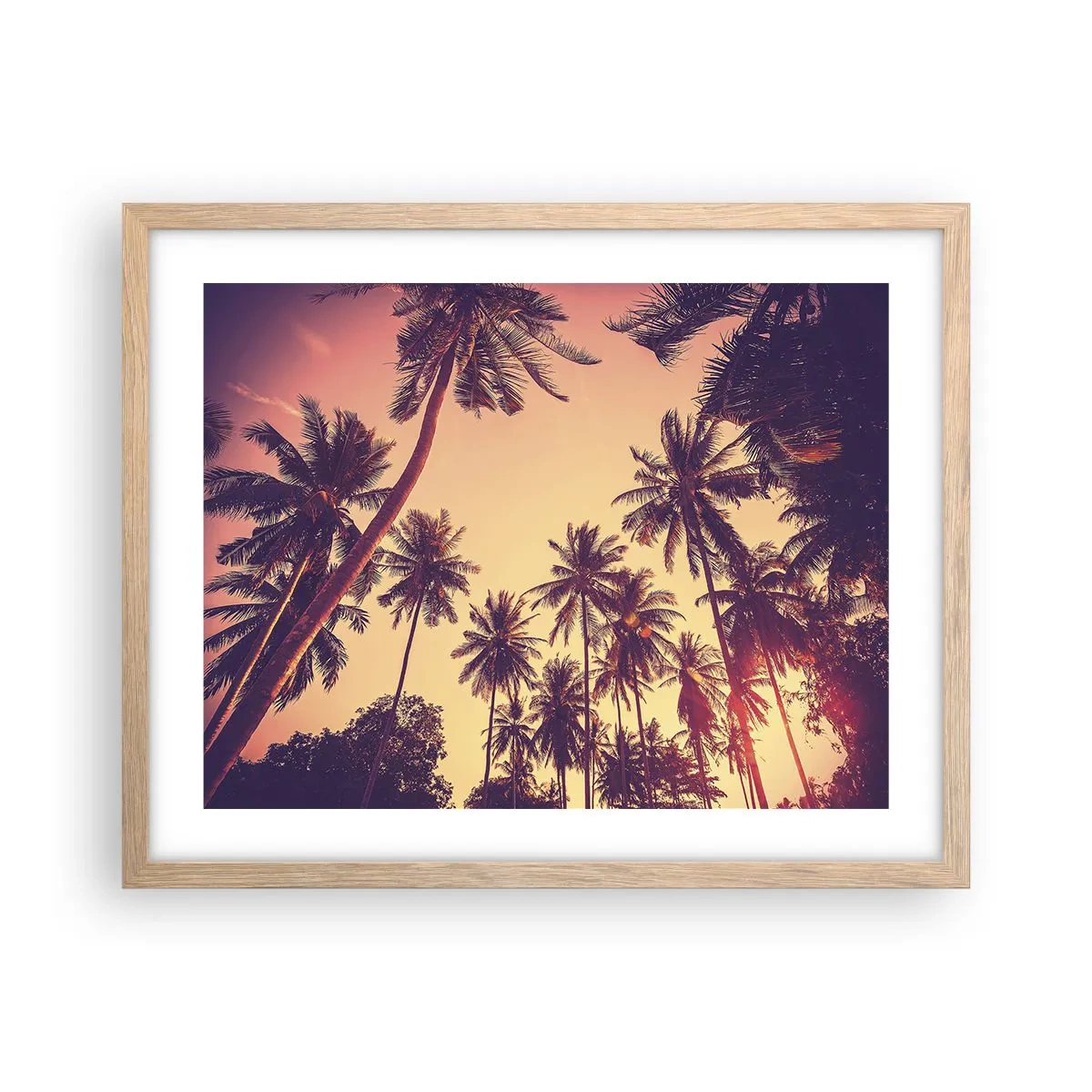 Poster in light oak frame - Tropical Variation - 50x40 cm