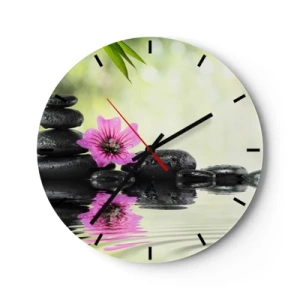 Wall clock - Clock on glass - Time for the Soul - 40x40 cm
