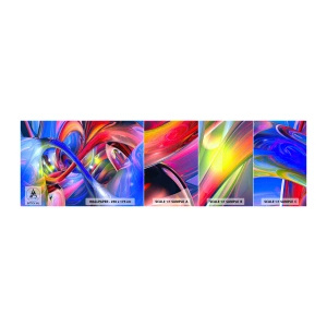 Photo Wallpaper Sample Self-Adhesive Deluxe Sticker - Dance of Colours - Abstraction, 3D, Graphics - 100x30 cm