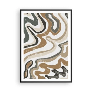 Poster in black frame - Meanders of Earth Colours - 70x100 cm