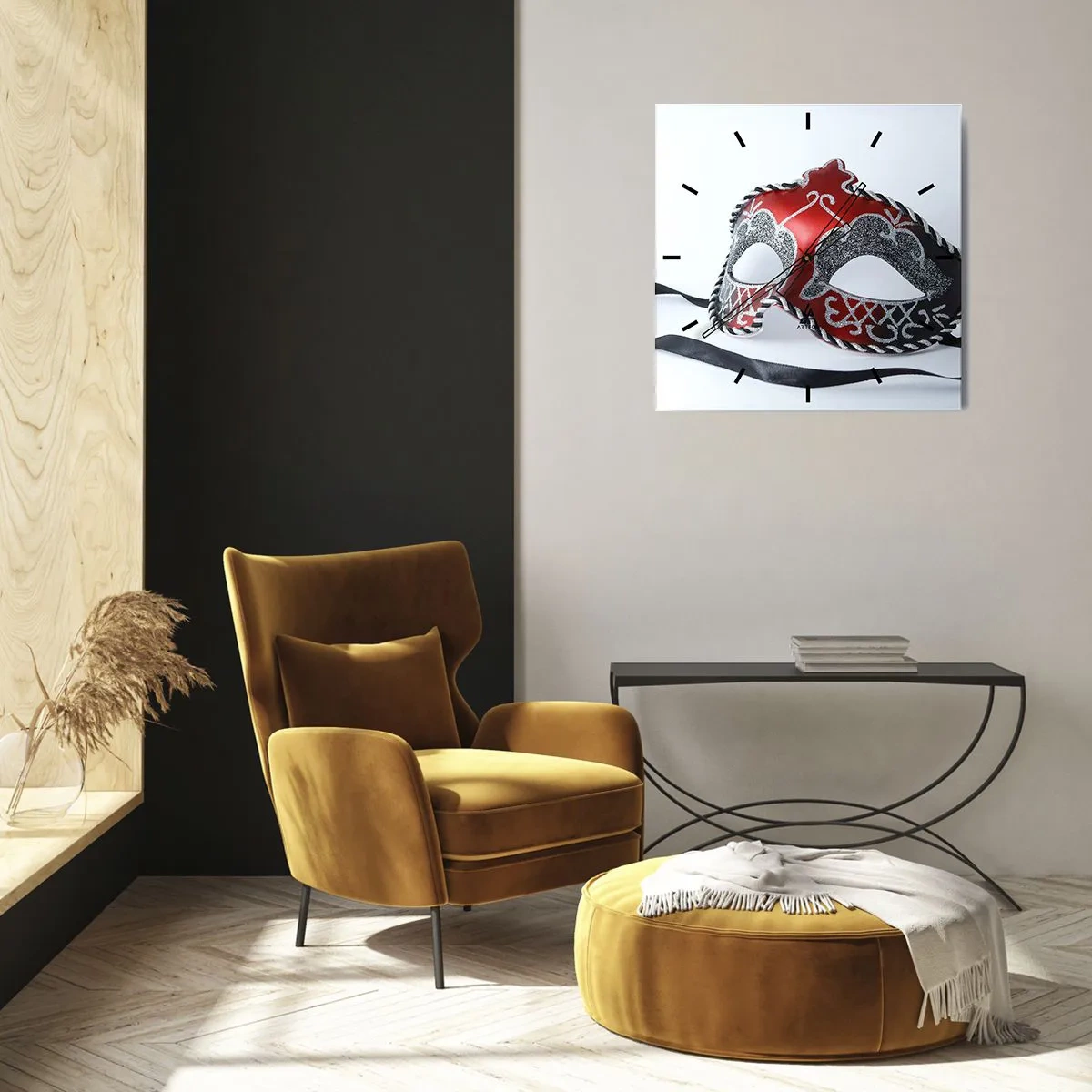 Wall clock - Clock on glass - Invitation to a Ball - 40x40 cm