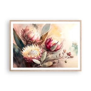 Poster in light oak frame - Profile and En Face - 100x70 cm