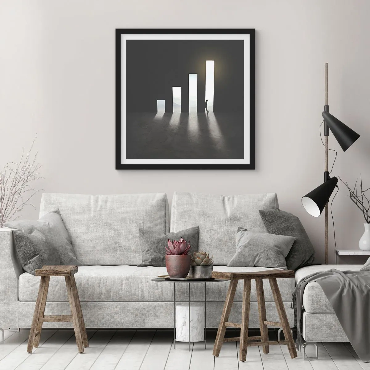 Poster in black frame - Success - Impression - 60x60 cm