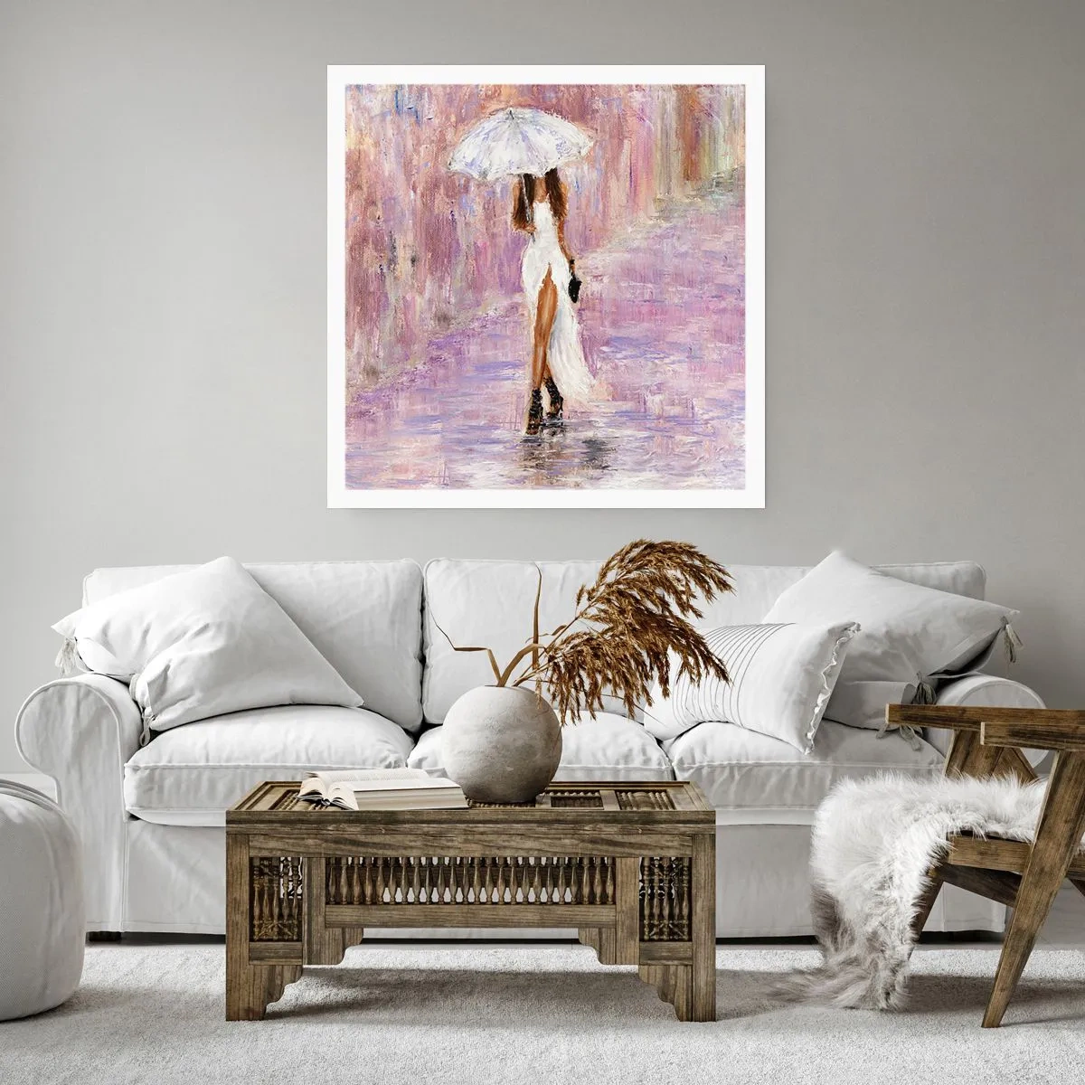 Poster - In Liliac Rain - 50x50 cm